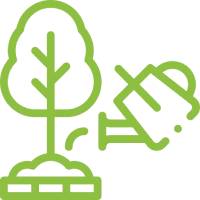Gardening symbol with watering can